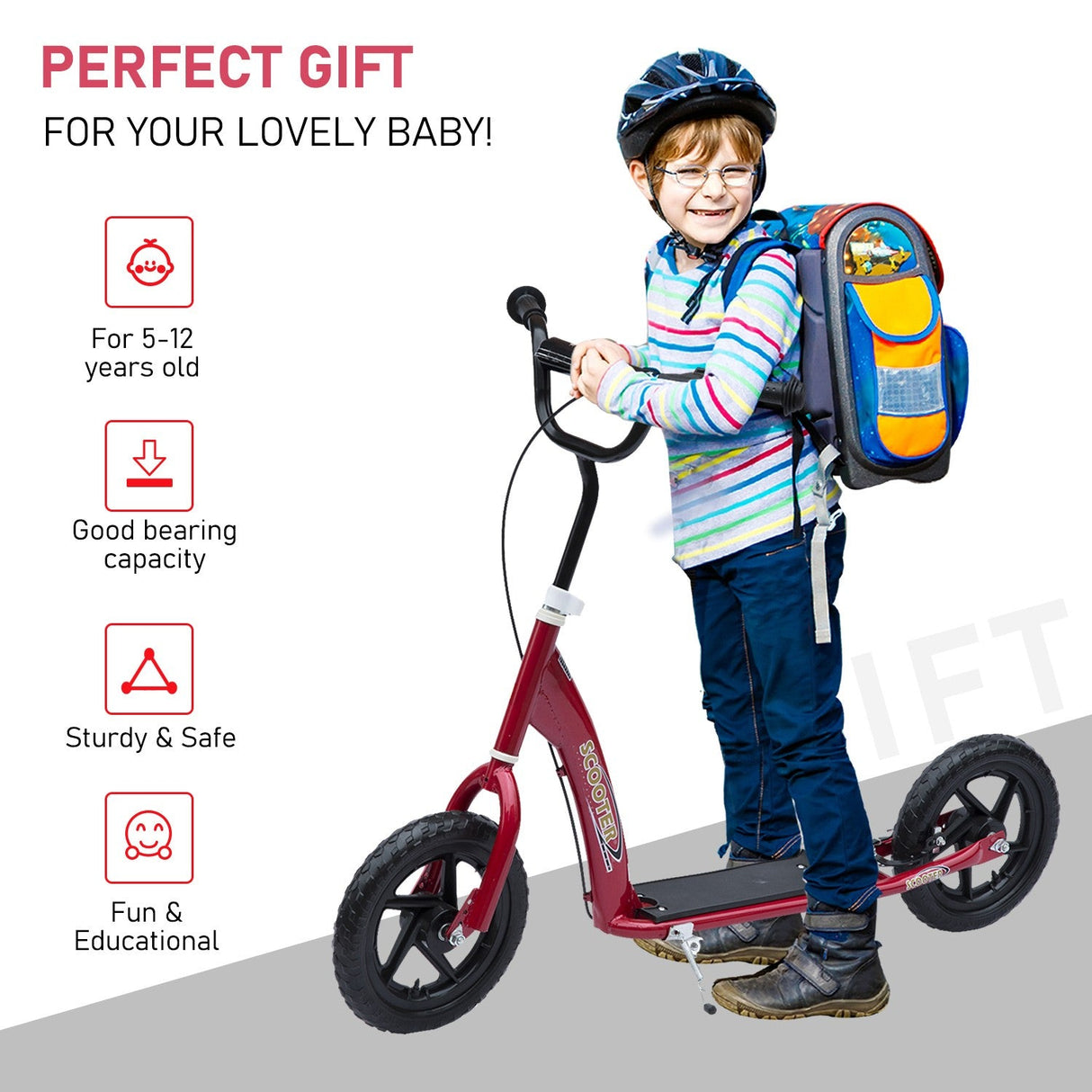 Kids Ride-On Car with Safety Belt, Adjustable Seat, and Durable Frame