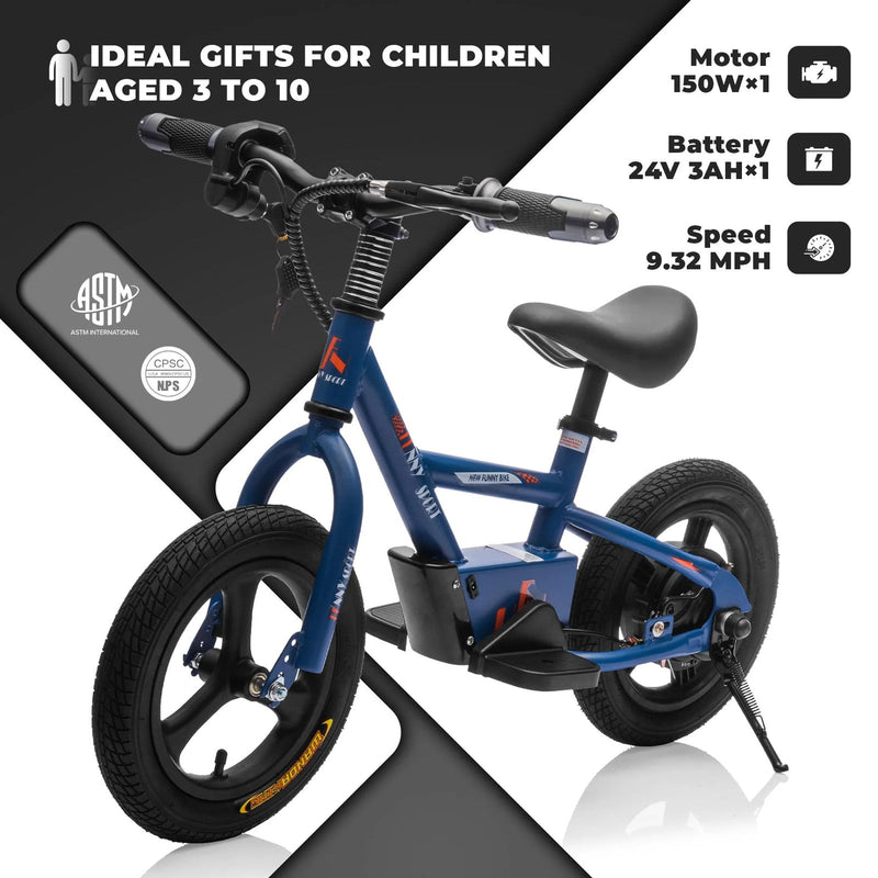 24V Kids Electric Dirt Bike 150W Ride-On Motorcycle Blue