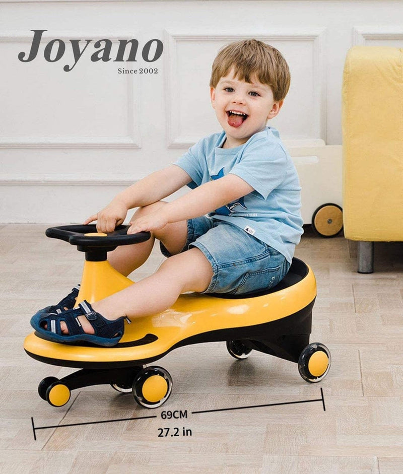 Swing Ride-On Wiggle Car with LED Flashing Wheels for Boys and Girls, Battery-Free Fun