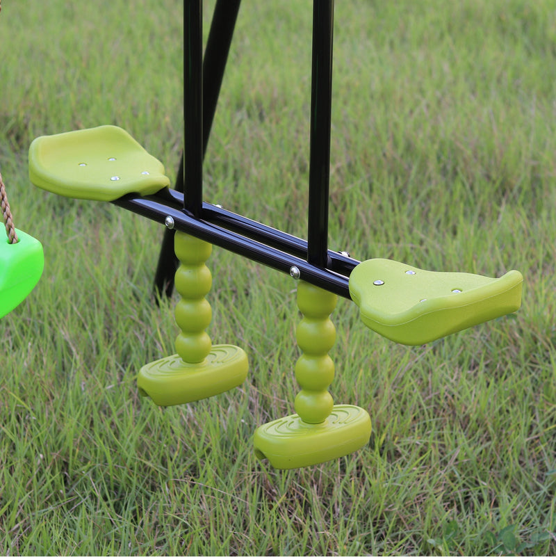 550LB Capacity Outdoor Backyard Swing Set with Slide for Kids