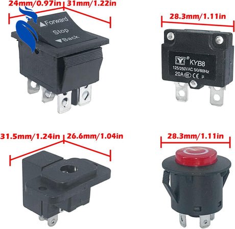Replacement Foot Pedal Switch Kit for Kid's Power Wheels Ride-On Toys