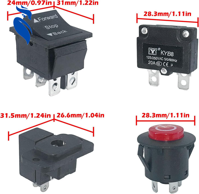 Replacement Foot Pedal Switch Kit for Kid's Power Wheels Ride-On Toys