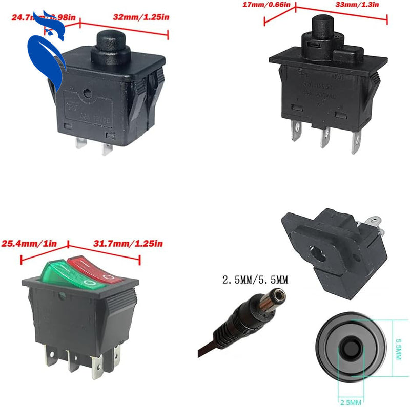Replacement Foot Pedal Switch Kit for Kid's Power Wheels Ride-On Toys