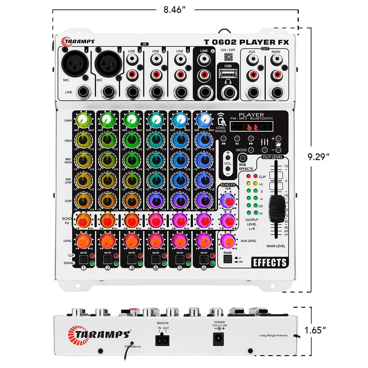Taramps T 0602 MULTICOLOR RGB Audio Mixer Taramps USA