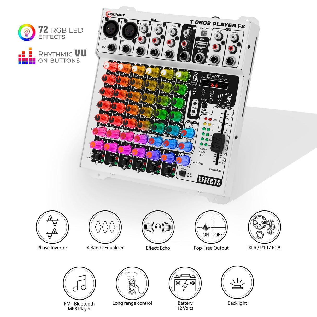 Taramps T 0602 MULTICOLOR RGB Audio Mixer Taramps USA