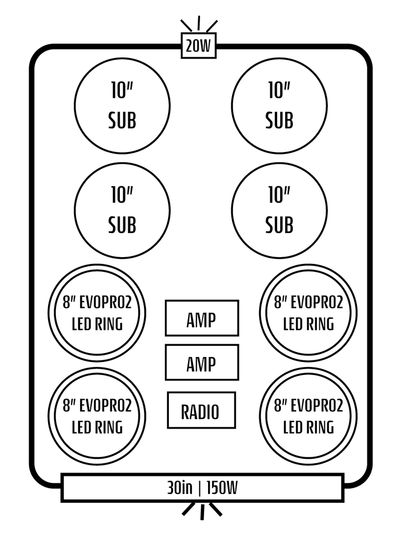 2019+ Honda Talon 1000R-4 / 1000X-4 Stereo Tops (4-Seat)