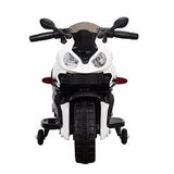 Tamco Sports Electric Motorcycle Ride On Toy with Training Wheels in White