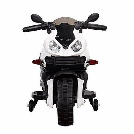 Tamco Sports Electric Motorcycle Ride On Toy with Training Wheels in White