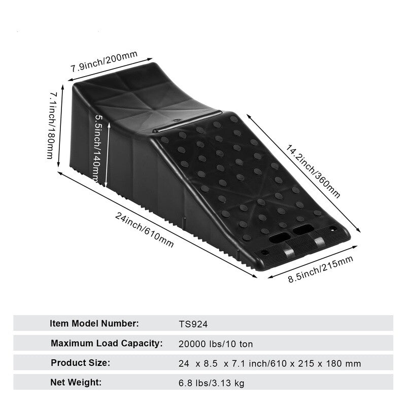 Heavy Duty Tandem Wheel Ramp for Car Service Tire Change 20000 lbs Capacity