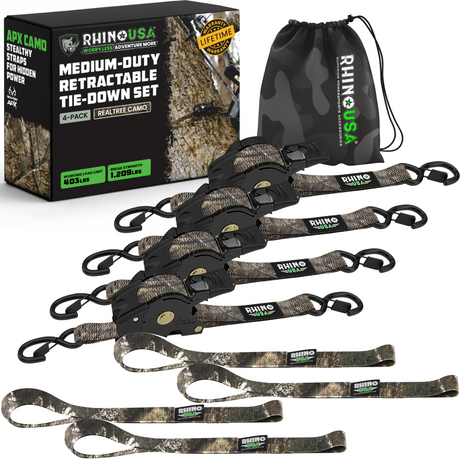 1" x 10' Retractable Ratchet Straps