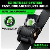 2" x 10' Retractable Ratchet Straps