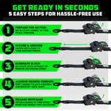 2" x 10' Retractable Ratchet Straps