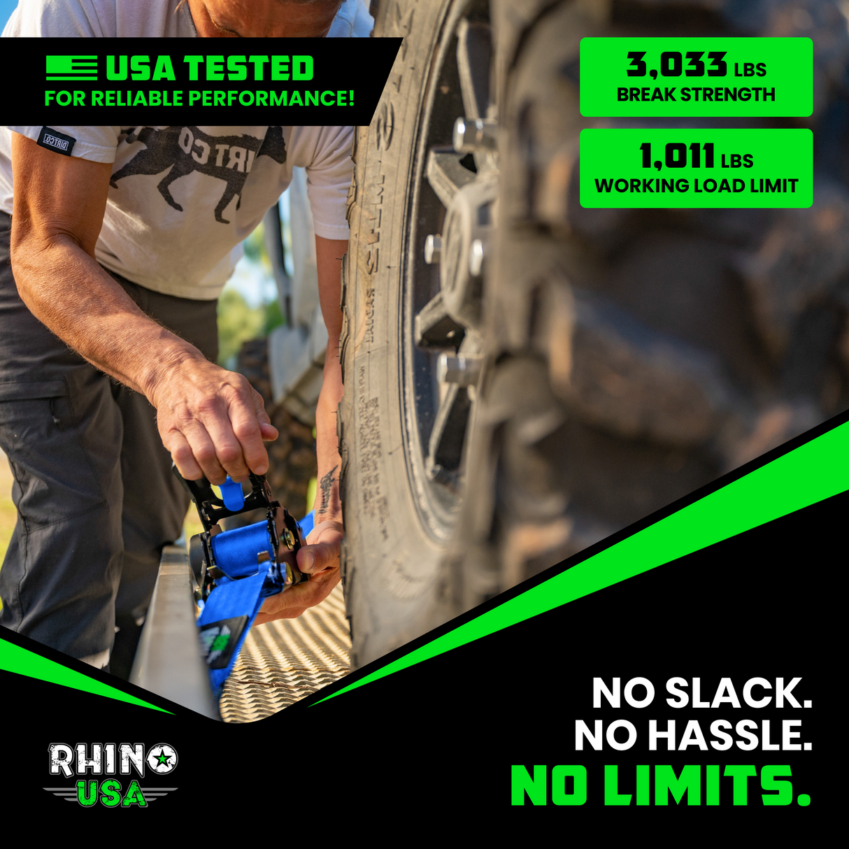 2" x 10' Retractable Ratchet Straps