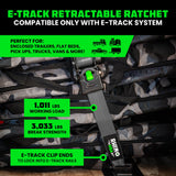 2" x 10' Retractable E-Track Ratchet Straps