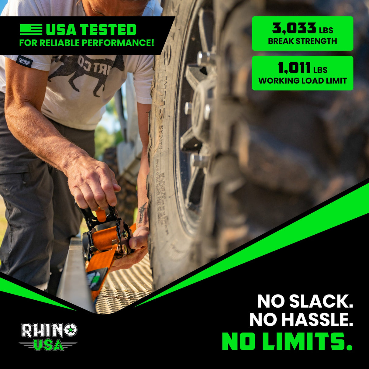 2" x 10' Retractable Ratchet Straps