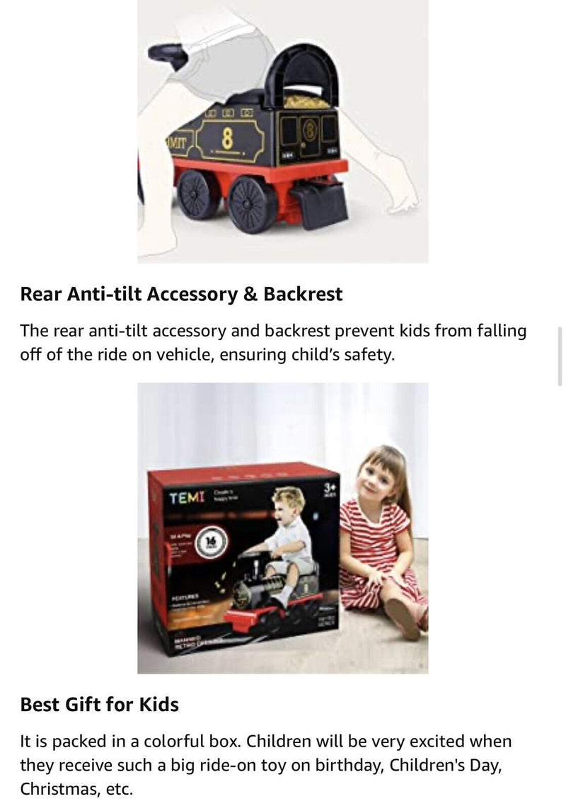 TEMI Ride On Train Set: All-in-One Track and Train Experience