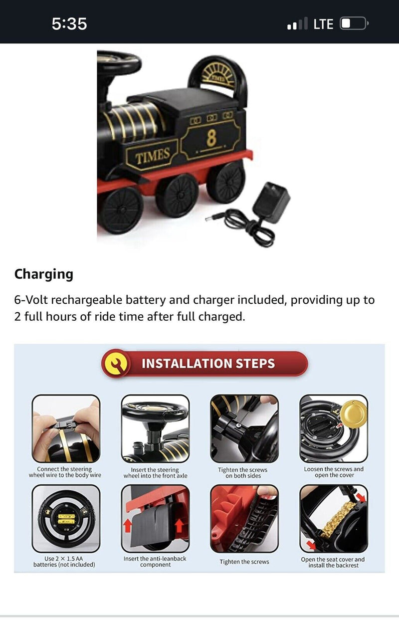 TEMI Ride On Train Set: All-in-One Track and Train Experience