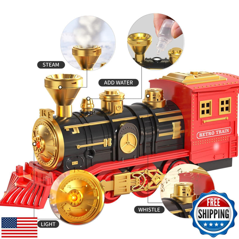 Train Set for Toddlers Ages 3-5 with Steam Engine and Cargo Car