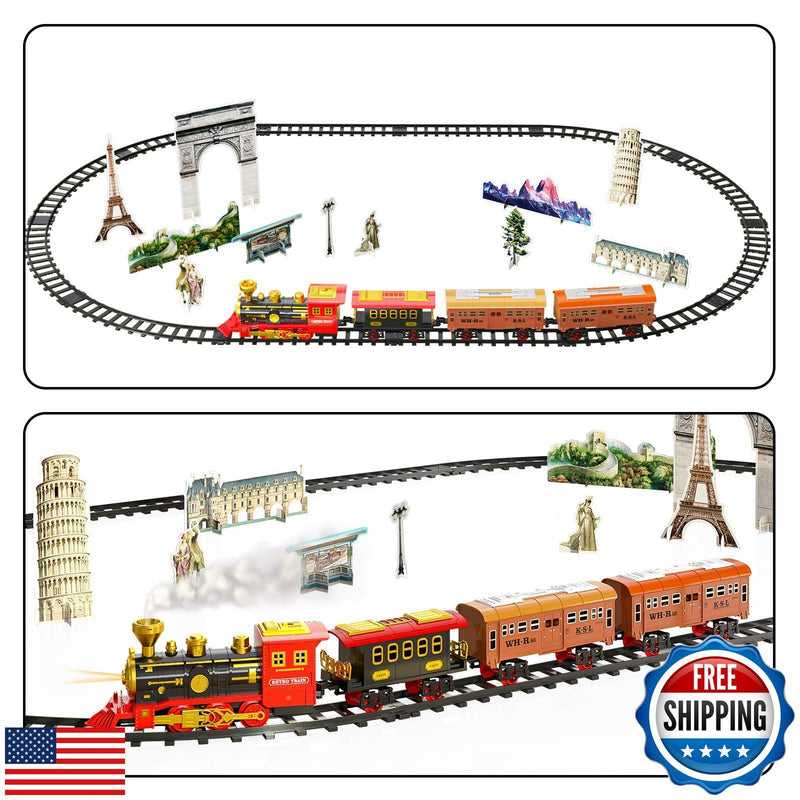 Train Set for Toddlers Ages 3-5 with Steam Engine and Cargo Car