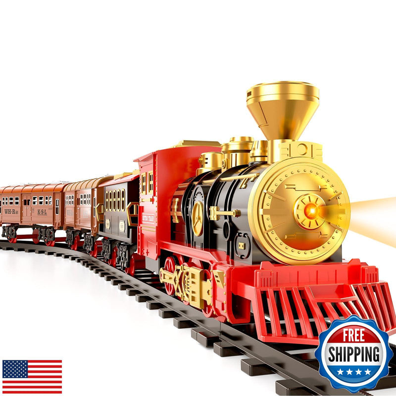 Train Set for Toddlers Ages 3-5 with Steam Engine and Cargo Car