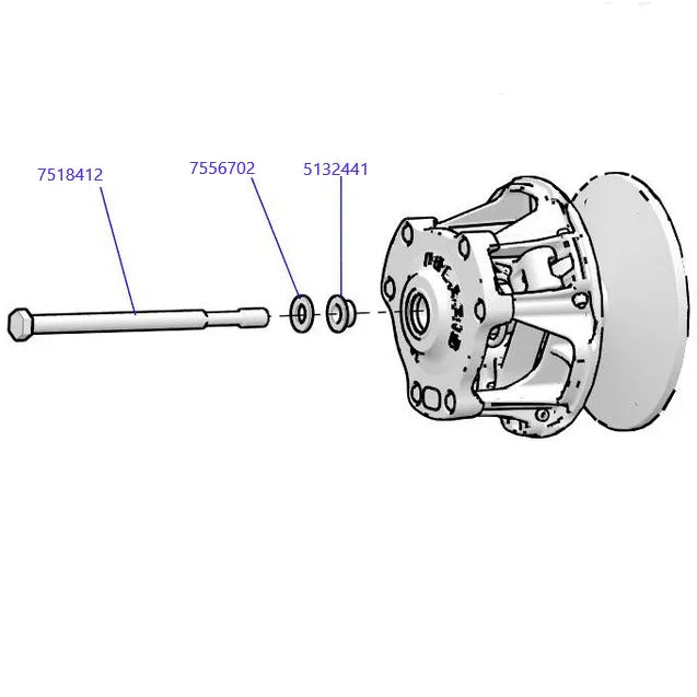 RPM RMK 600 800 850 TITANIUM Primary Clutch Bolt & Washers : M14x1.5X215mm 7518412, 5132441, 7556702