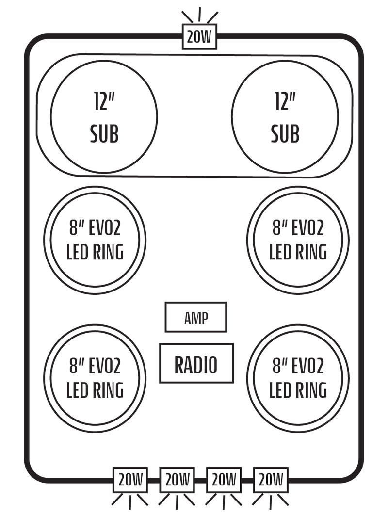 2012+ Kawasaki Teryx 4 Stereo Tops (4-Seat)