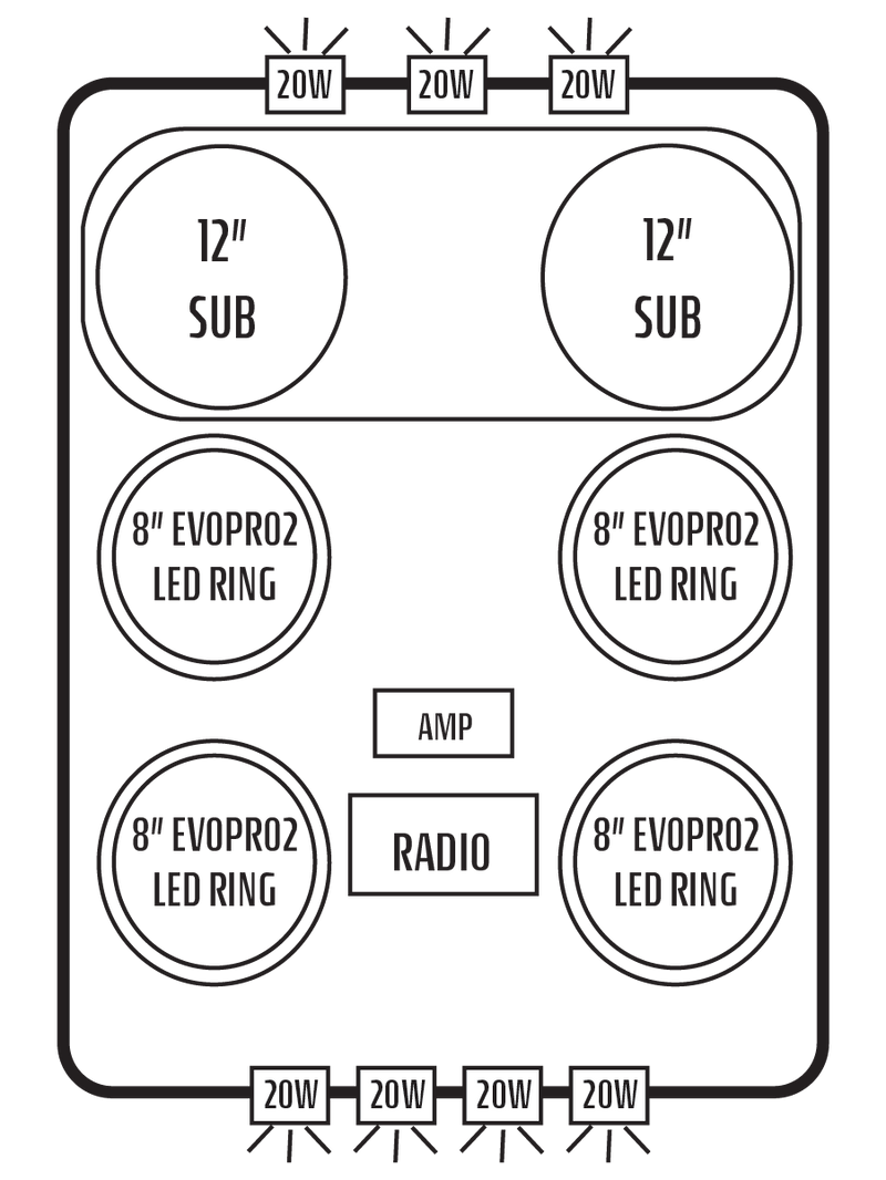 2012+ Kawasaki Teryx 4 Stereo Tops (4-Seat)