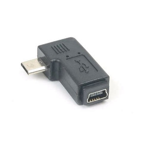 Micro USB Female to Mini USB Male 90° adapter TekShack
