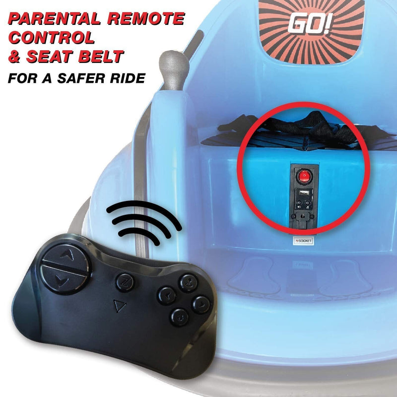 Electric Bubble RC Kids Bumper Car with Lights and Music - Blue