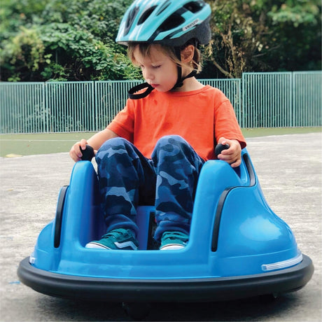 Electric Bubble RC Kids Bumper Car with Lights and Music - Blue