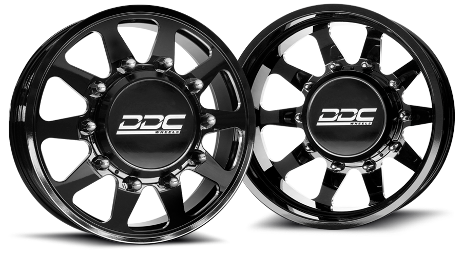 (1999 - 2004) DDC Wheels Black/Milled The Ten Dually Wheels DDC Wheels