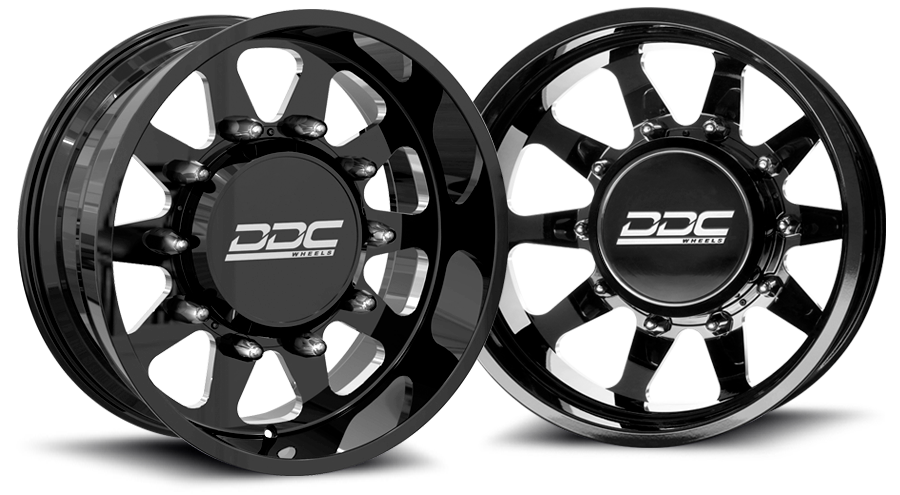 (1987 - 1997) DDC Wheels Black/Milled The Ten Dually Wheels DDC Wheels