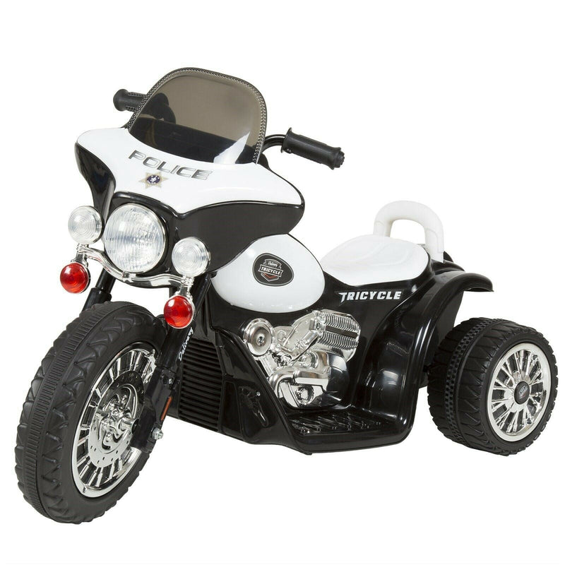 Three-Wheeled Battery Operated Police Chopper Trike Ride-On Toy for Ages 2-3 Years