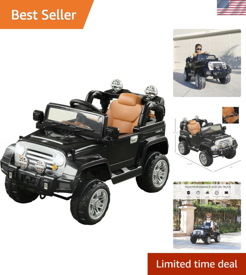 12V Kids Ride-On Truck with Remote Control and MP3 Connectivity in Black