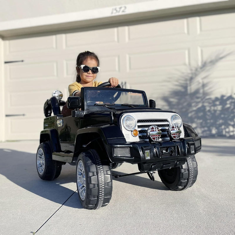12V Kids Ride-On Truck with Remote Control and MP3 Connectivity in Black
