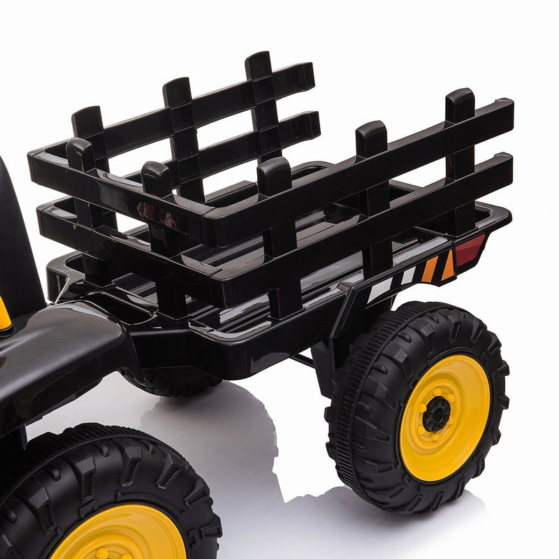 12V Battery-Powered Ride-On Tractor Toy with Trailer and 35W Dual Motor