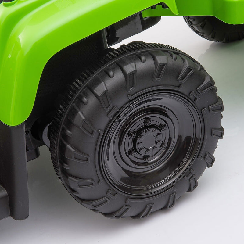 TOBBI 12V Battery-Powered Toy Tractor with Trailer for Kids' Electric Ride-On Fun