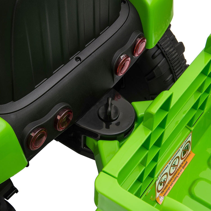 TOBBI 12V Battery-Powered Toy Tractor with Trailer for Kids' Electric Ride-On Fun