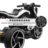 TOBBI 12V Electric 3-Wheeled Ride On Motorcycle for Kids 3 and Up - Black