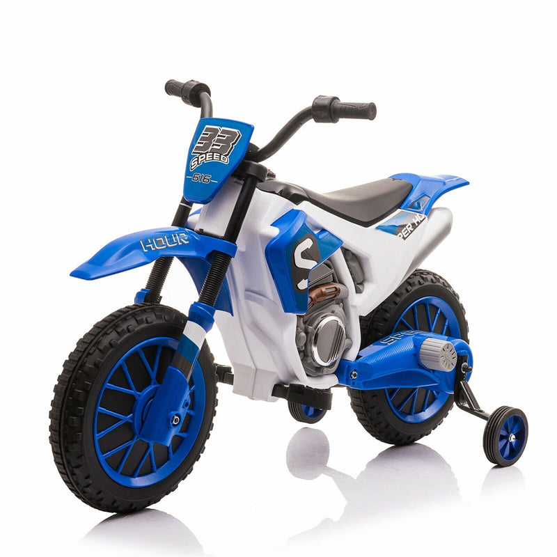 TOBBI 12V Electric Dirt Bike for Kids with Training Wheels - Realistic Motorbike Experience
