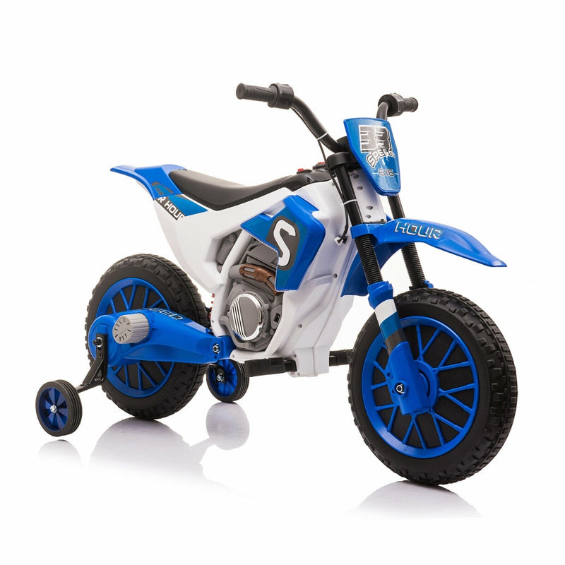 TOBBI 12V Electric Dirt Bike for Kids with Training Wheels - Realistic Motorbike Experience