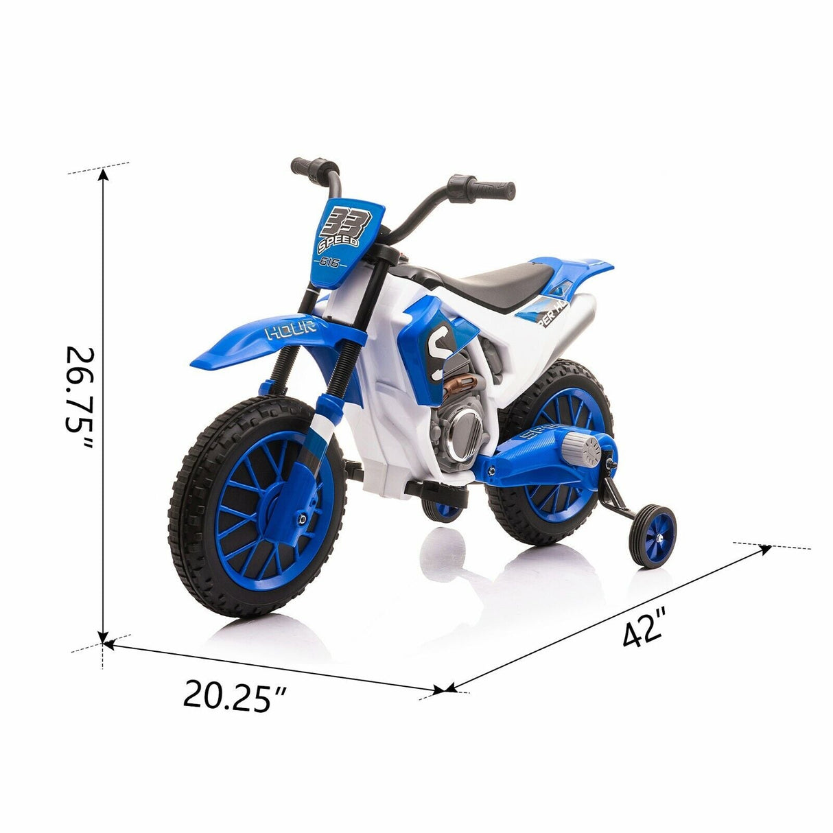 TOBBI 12V Electric Dirt Bike for Kids with Training Wheels - Realistic Motorbike Experience