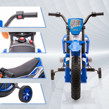 TOBBI 12V Electric Dirt Bike for Kids with Training Wheels - Realistic Motorbike Experience