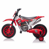 TOBBI 12V Electric Dirt Bike for Kids with Training Wheels - Realistic Motorbike Experience
