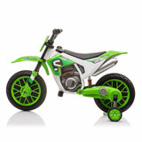 Electric Dirt Bike for Kids with Training Wheels - 12V Off-Road Ride-On Toy