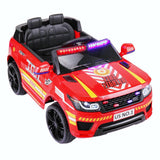 TOBBI 12V Electric Fire Truck Ride On Car for Kids with Remote Control and Real Megaphone