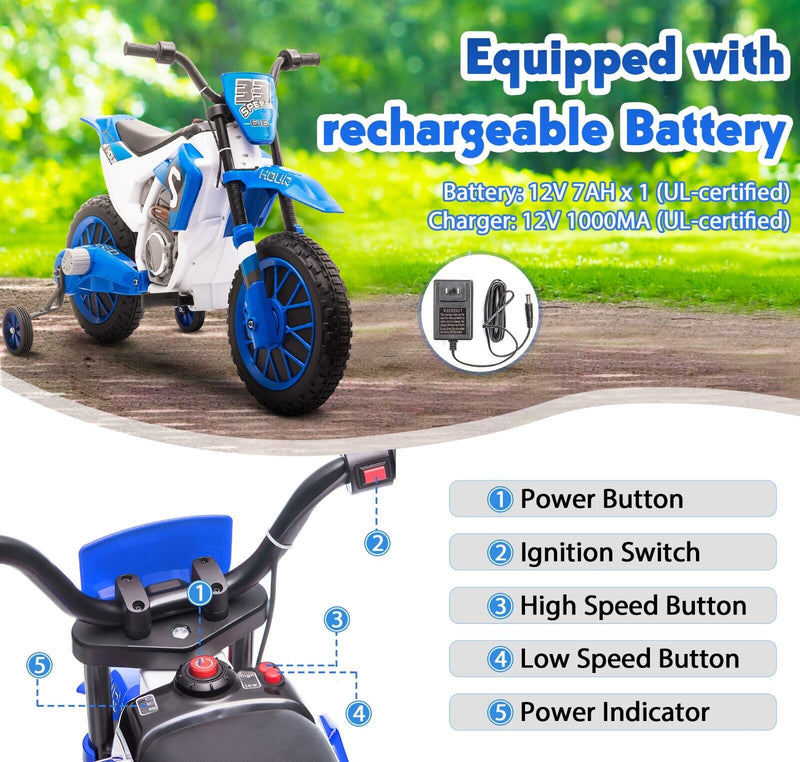 TOBBI 12V Electric Kids Dirt Bike - Off-road Motorbike for Endless Fun!