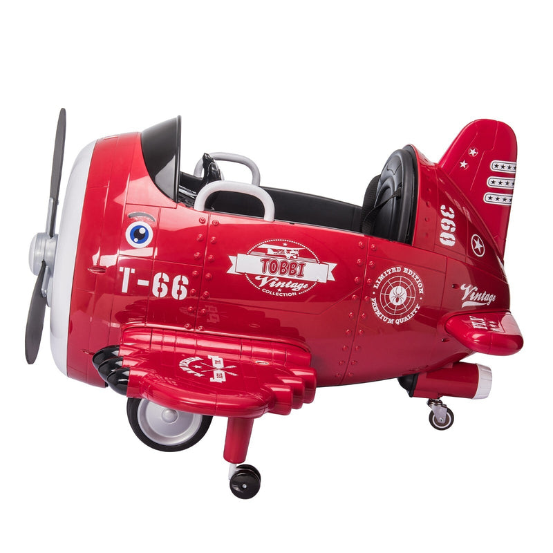 12V Electric Kids Ride-On Airplane Car with Joystick Control for Ages 3-6