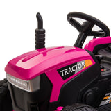 TOBBI 12V Electric Kids Tractor with Trailer - Battery Powered Ride-On Toy for Children
