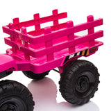 TOBBI 12V Electric Kids Tractor with Trailer - Battery Powered Ride-On Toy for Children